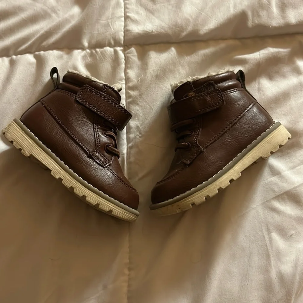Baby Brown Leather Boots Size 5